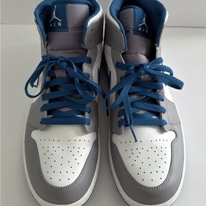 Nike Air Jordan Men's Gray and Blue and White Sneakers Size 12